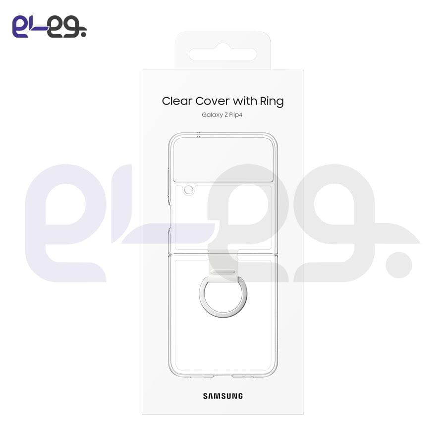 قاب شفاف با حلقه اصلی سامسونگ Galaxy Z Flip 4 مدل Clear Cover with Ring