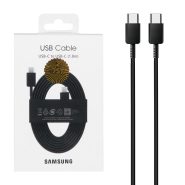 کابل شارژ 1.8 متر 3 آمپر فوق سریع و انتقال اطلاعات اصلی سامسونگ دو طرف تایپ سی Samsung Type-C to Type-C Cable ساخت ویتنام
