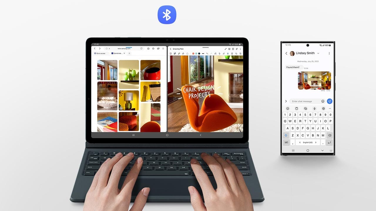کیف کلاسوری Tab S10 FE سامسونگ با کیبورد